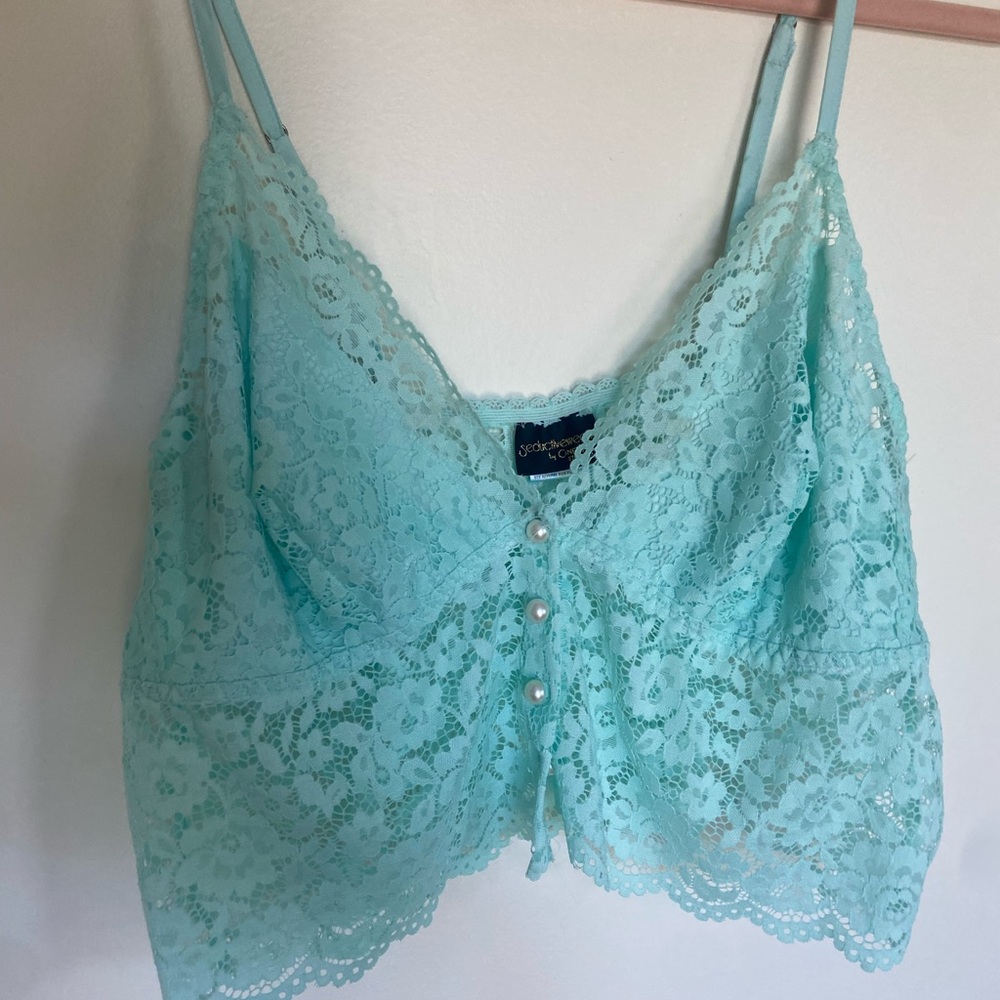 Lace Bralette in Aqua Blue